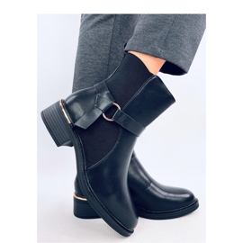 Botines Chelsea negros granulados para mujer 1