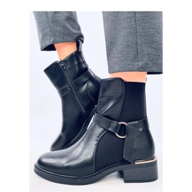 Botines Chelsea negros granulados para mujer 3