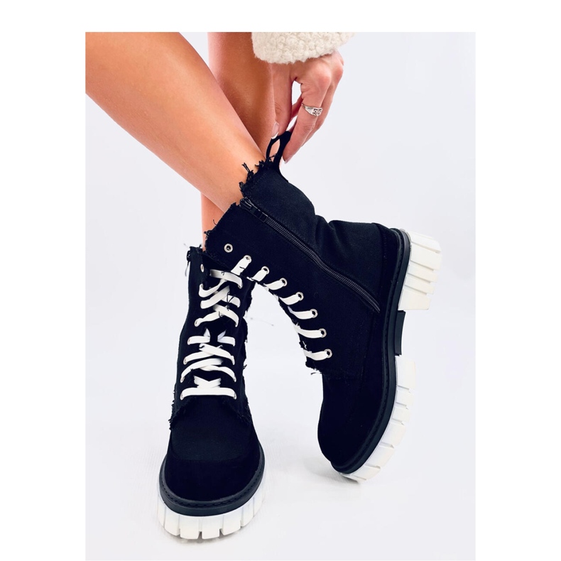 Botines de lona con protector Negro 1