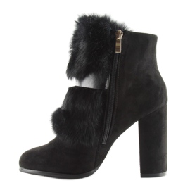Botas Negras Tacón Alto Con Pelo negro 1316 Black 4