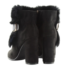 Botas Negras Tacón Alto Con Pelo negro 1316 Black 6