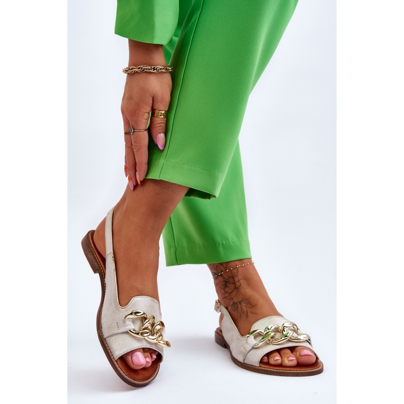 Step in style Sandalias Modelo Lewski Shoes 3230 Beige/Oro - Pisa con estilo 1