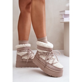 Botas de nieve Modelo HY867-39 Beige Claro 2