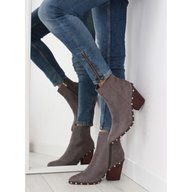 Botas con tacones de madera gris 9127 gris 3