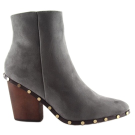 Botas con tacones de madera gris 9127 gris 4