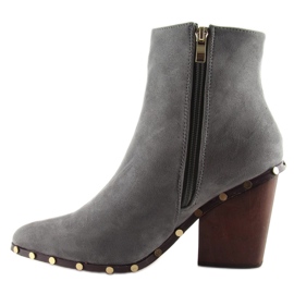 Botas con tacones de madera gris 9127 gris 1