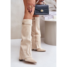 Modelo LA-289 Botas Beige Claro 1 Modelo LA-289 Botas Beige Claro 1