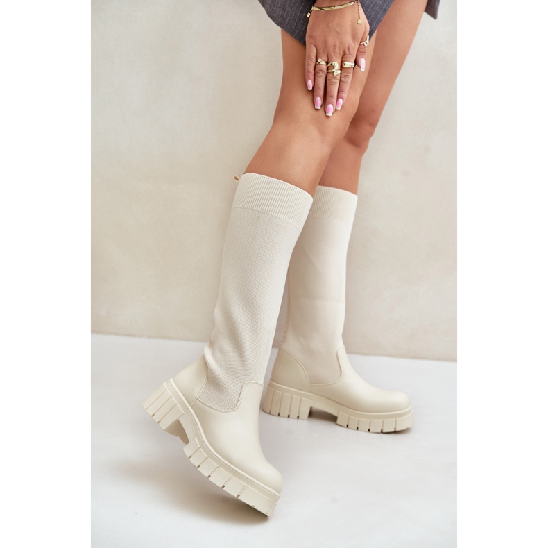 Botas Modelo RQ438 Beige Claro 1 Botas Modelo RQ438 Beige Claro 1