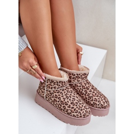 Modelo 20216-4K Botas de nieve Leopardo Marrón 1