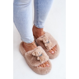 Pantuflas Modelo BG189P Beige con osito 2