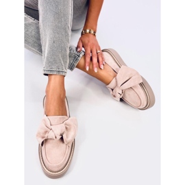 Mocasines de mujer de ante con lazo, rosa rosado 3