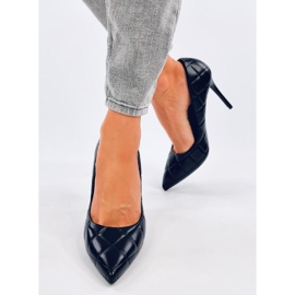Salón stilettos acolchado negro 2