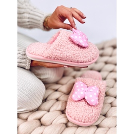 Zapatillas infantiles infantiles rosa con lazo. rosado 3
