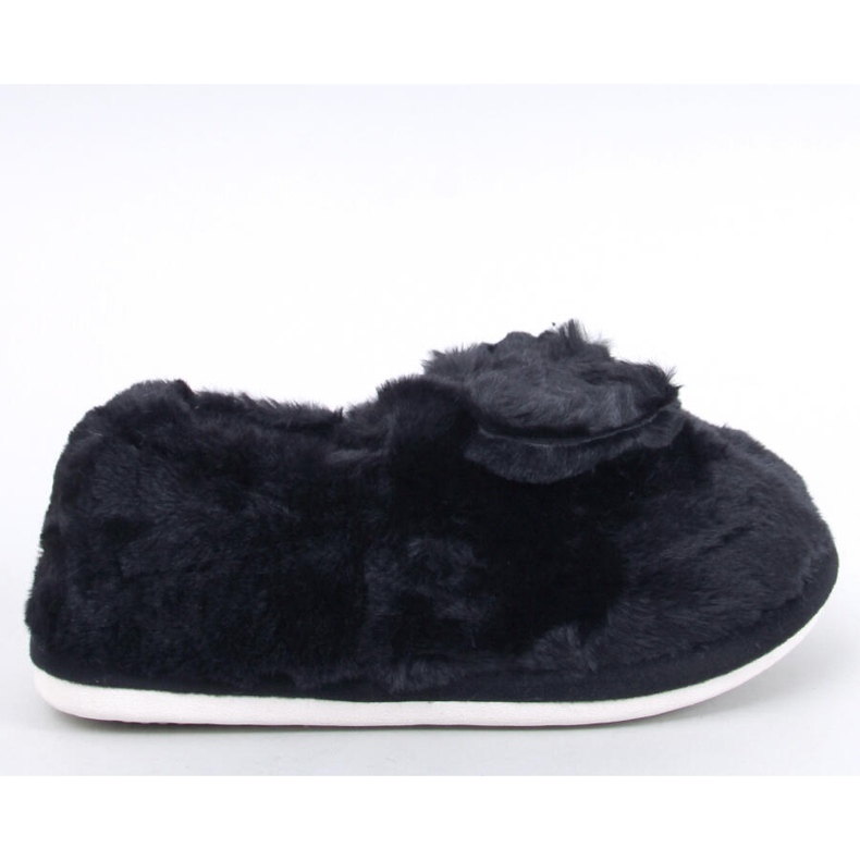 Pantuflas de pelo con lazo Emres Negro 1