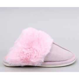 Pantuflas Allens de espiga rosa claro con pelo rosado 1