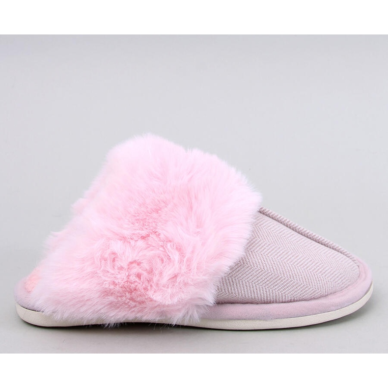 Pantuflas Allens de espiga rosa claro con pelo 1