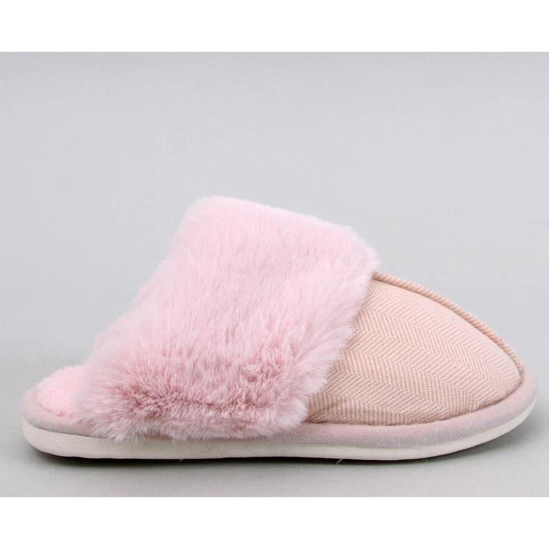 Pantuflas Allens Powder Pink de espiga con pelo rosado 1