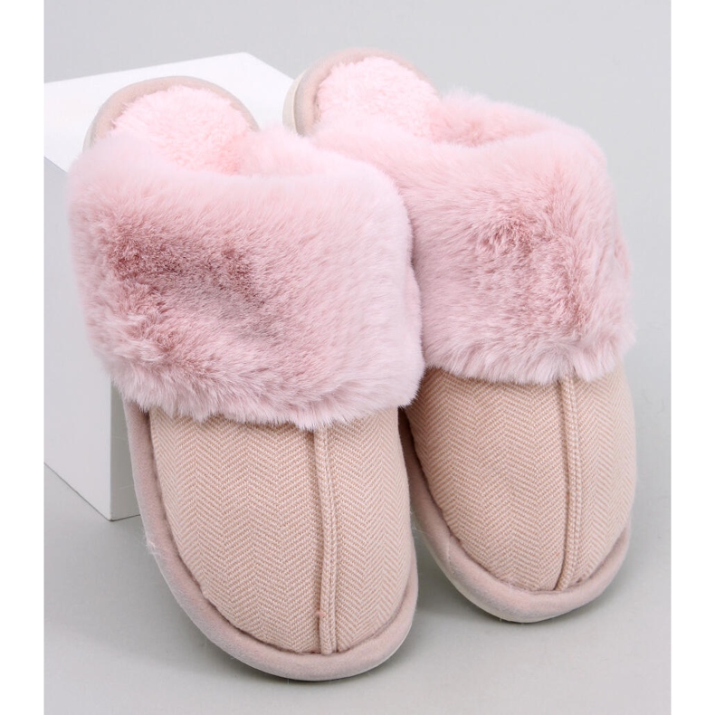 Pantuflas Allens Powder Pink de espiga con pelo rosado 2