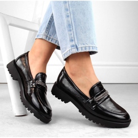 Zapatos lacados con circonitas Filippo W PAW545, negro 2