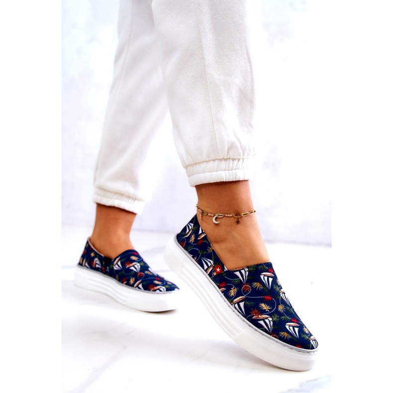 Zapatillas Mujer Slip On Memory Foam Big Star JJ276016 Azul Marino 2 Zapatillas Mujer Slip On Memory Foam Big Star JJ276016 Azul Marino 2