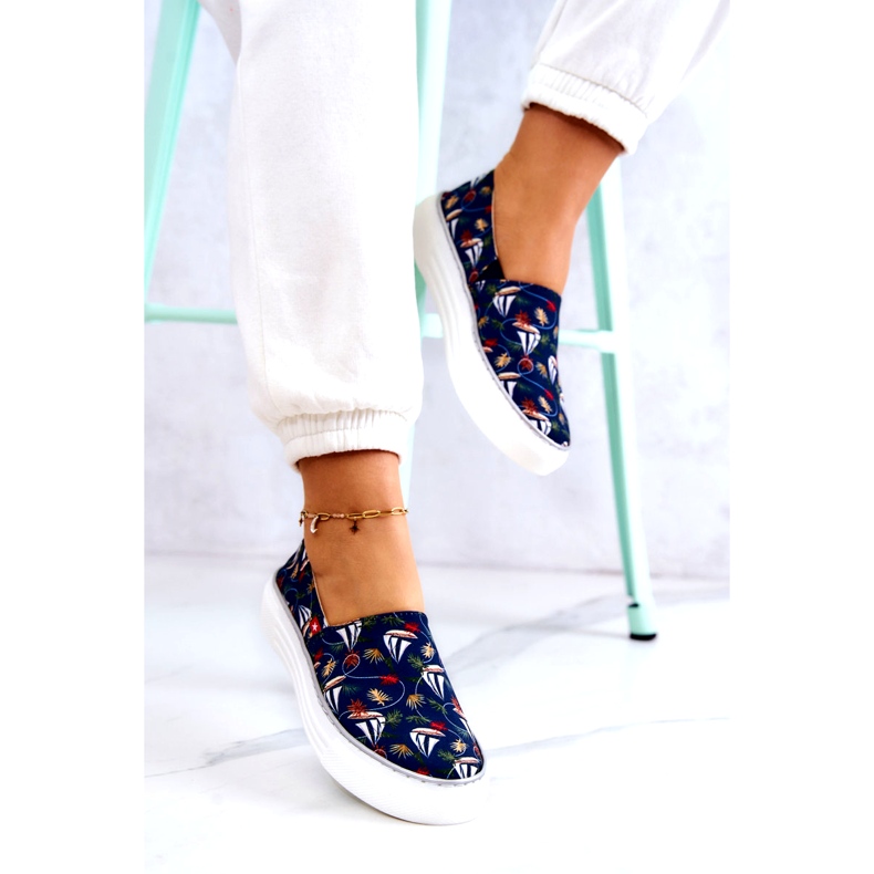 Zapatillas Mujer Slip On Memory Foam Big Star JJ276016 Azul Marino 3 Zapatillas Mujer Slip On Memory Foam Big Star JJ276016 Azul Marino 3