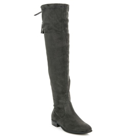 Yes Mile Botas mosqueteras con flecos gris 2