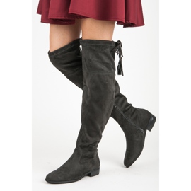 Yes Mile Botas mosqueteras con flecos gris 4