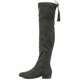 Yes Mile Botas mosqueteras con flecos gris 3