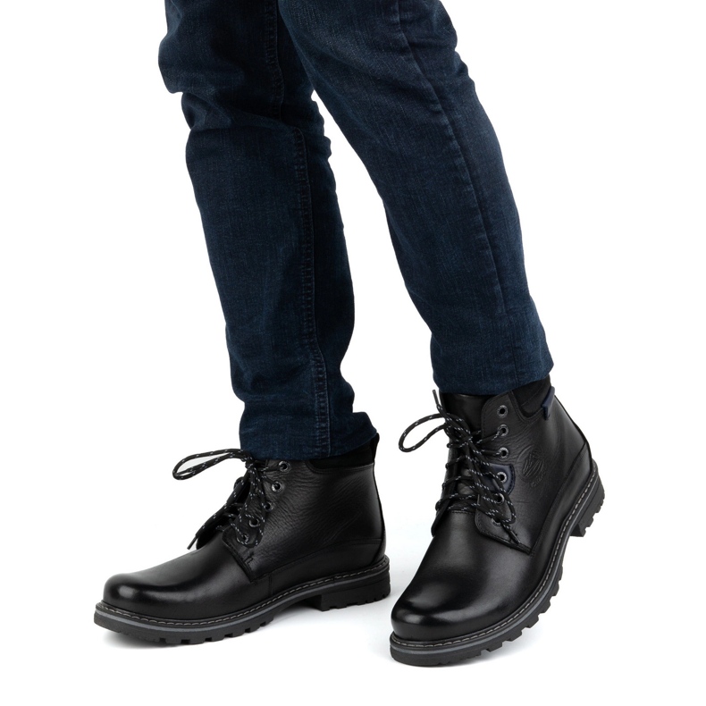 Kampol Botas invierno hombre piel 128KAM negro 2