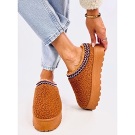 Botas de nieve cortas de mujer con borrego camel marrón 4