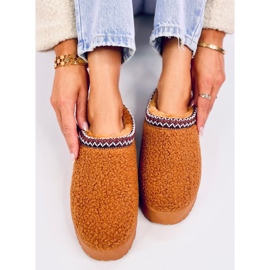 Botas de nieve cortas de mujer con borrego camel marrón 5
