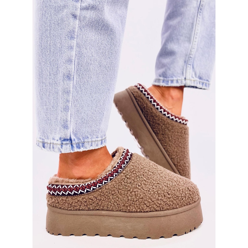 Botas de nieve cortas para mujer con piel de oveja, marrón caqui 1