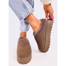 Botas de nieve cortas para mujer con piel de oveja, marrón caqui 3