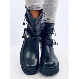 Botas militares de mujer negras con adorno. negro 4