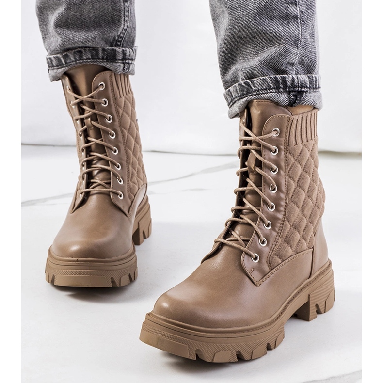 Botas de mujer marrones con parte superior tipo calcetín. marrón 2 Botas de mujer marrones con parte superior tipo calcetín. marrón 2