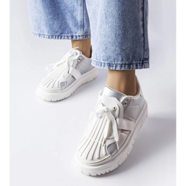 Zapatillas deportivas de mujer plateadas con plataforma. 1 Zapatillas deportivas de mujer plateadas con plataforma. 1