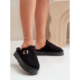 Pantuflas de mujer con aislamiento de pelo FA-185, negro 1 Pantuflas de mujer con aislamiento de pelo FA-185, negro 1