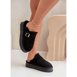 Pantuflas de mujer con aislamiento de pelo FA-185, negro 2