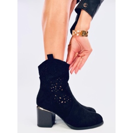 Botas cowboy mujer ante calado negro 2