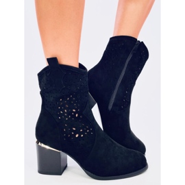 Botas cowboy mujer ante calado negro 1