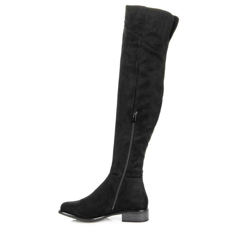 Ideal Shoes Botas con ribete decorativo negro 1