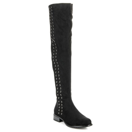 Ideal Shoes Botas con ribete decorativo negro 4