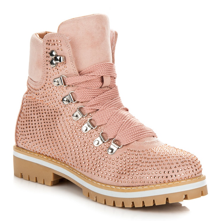 Vices Cazadoras con cordones anchos rosado 1