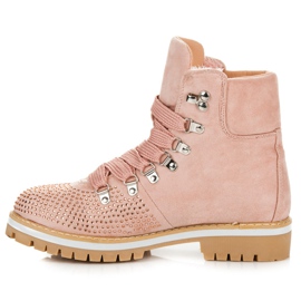 Vices Cazadoras con cordones anchos rosado 2