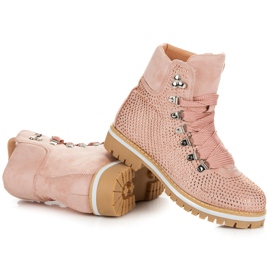 Vices Cazadoras con cordones anchos rosado 3