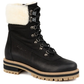 ButBal Botas de piel para mujer, botas de invierno con aislamiento, 329, negro 2