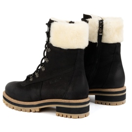 ButBal Botas de piel para mujer, botas de invierno con aislamiento, 329, negro 5