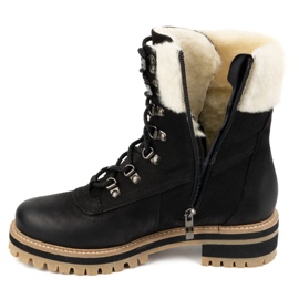 ButBal Botas de piel para mujer, botas de invierno con aislamiento, 329, negro 7