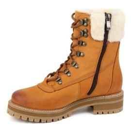 ButBal Botas de piel para mujer, botas de invierno con aislamiento, 329 Rojo naranja 1
