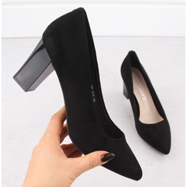 Zapatos de tacón con punta en ante negro de Sergio Leone PB403 1